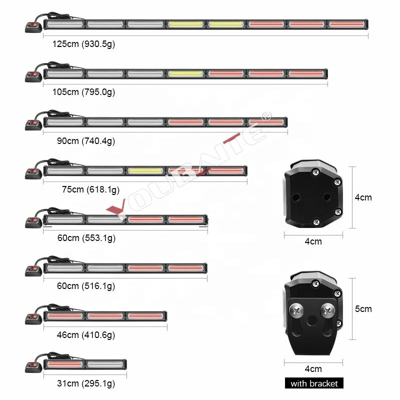 COB LED DOUBLE ROW VIP LIGHT BAR 36W to 180W CAR TOW TRUCK EMERGENCY WARNING STROBE LIGHT AMBER YELLOW FLASHING