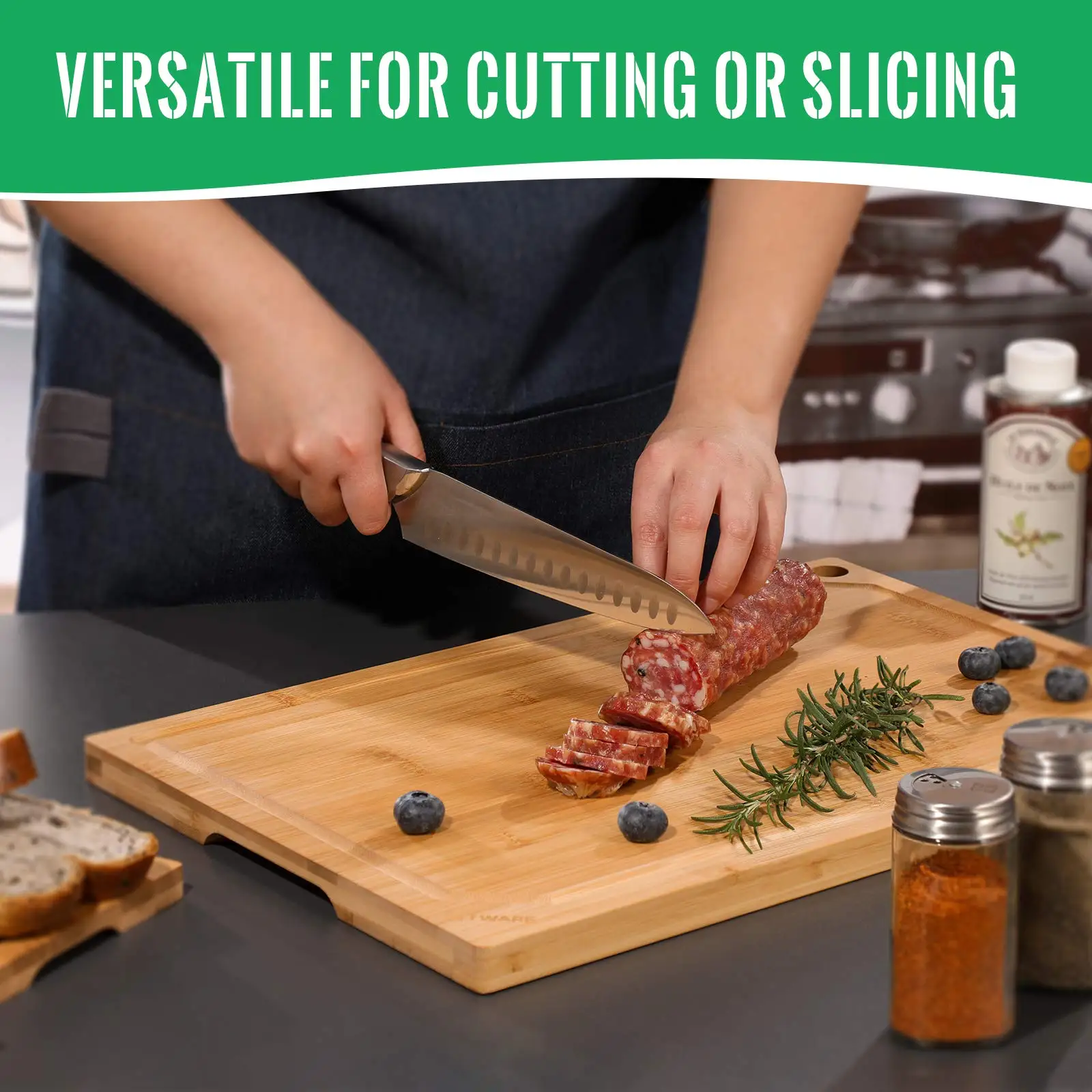 product zc customized durable bamboo chopping board with groove and built in handles kitchen cutting board-5