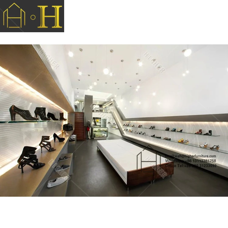 ユニークなスタイルの靴ディスプレイ壁棚革靴ディスプレイラック靴