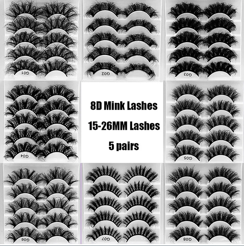 false eyelashes & tools 3d faux mink 10mm C D curl volume strip lashes with tray russian strip eyelashes