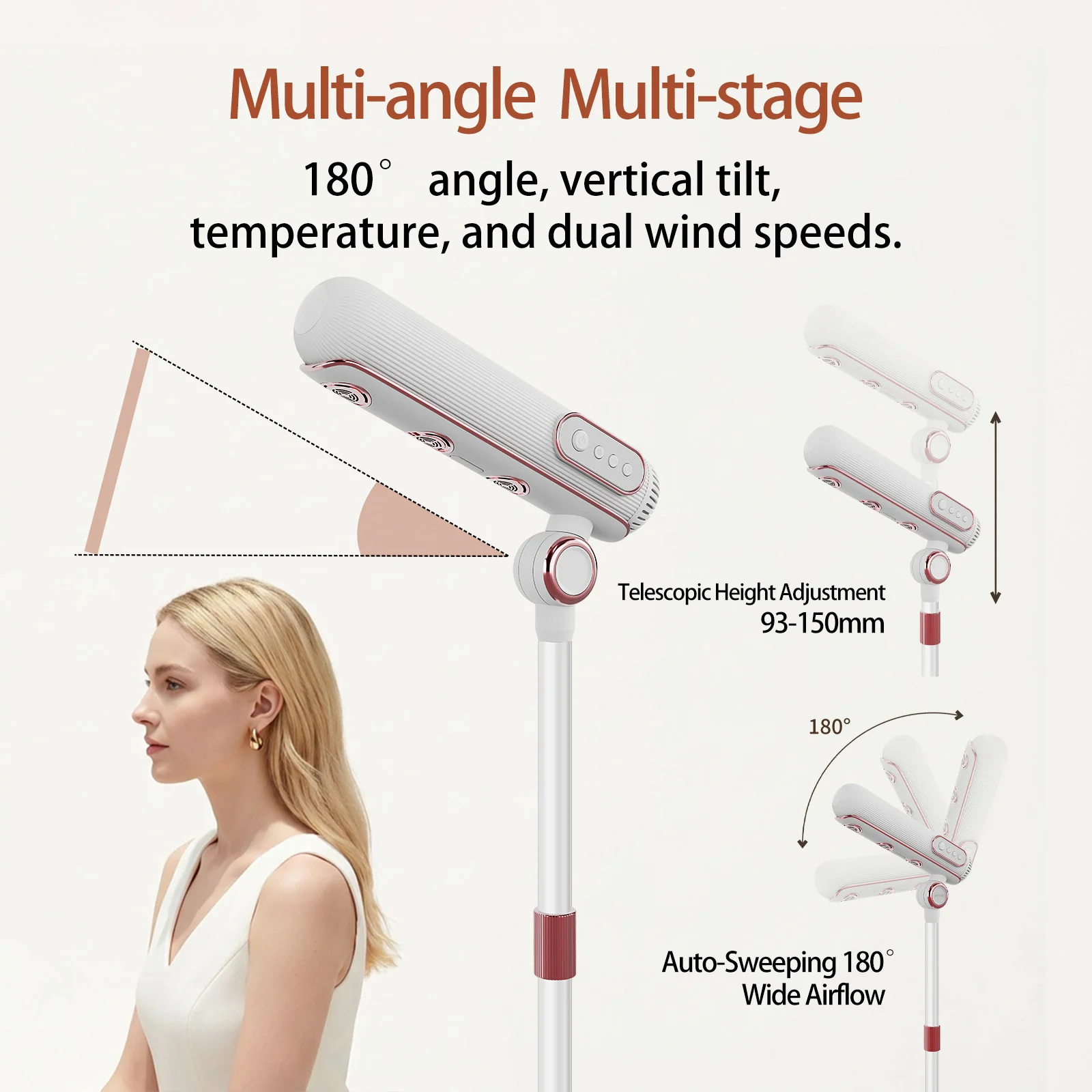 Lazy Hands Free Stand Hair Dryer pink Standing Hair Dryer Vertical
