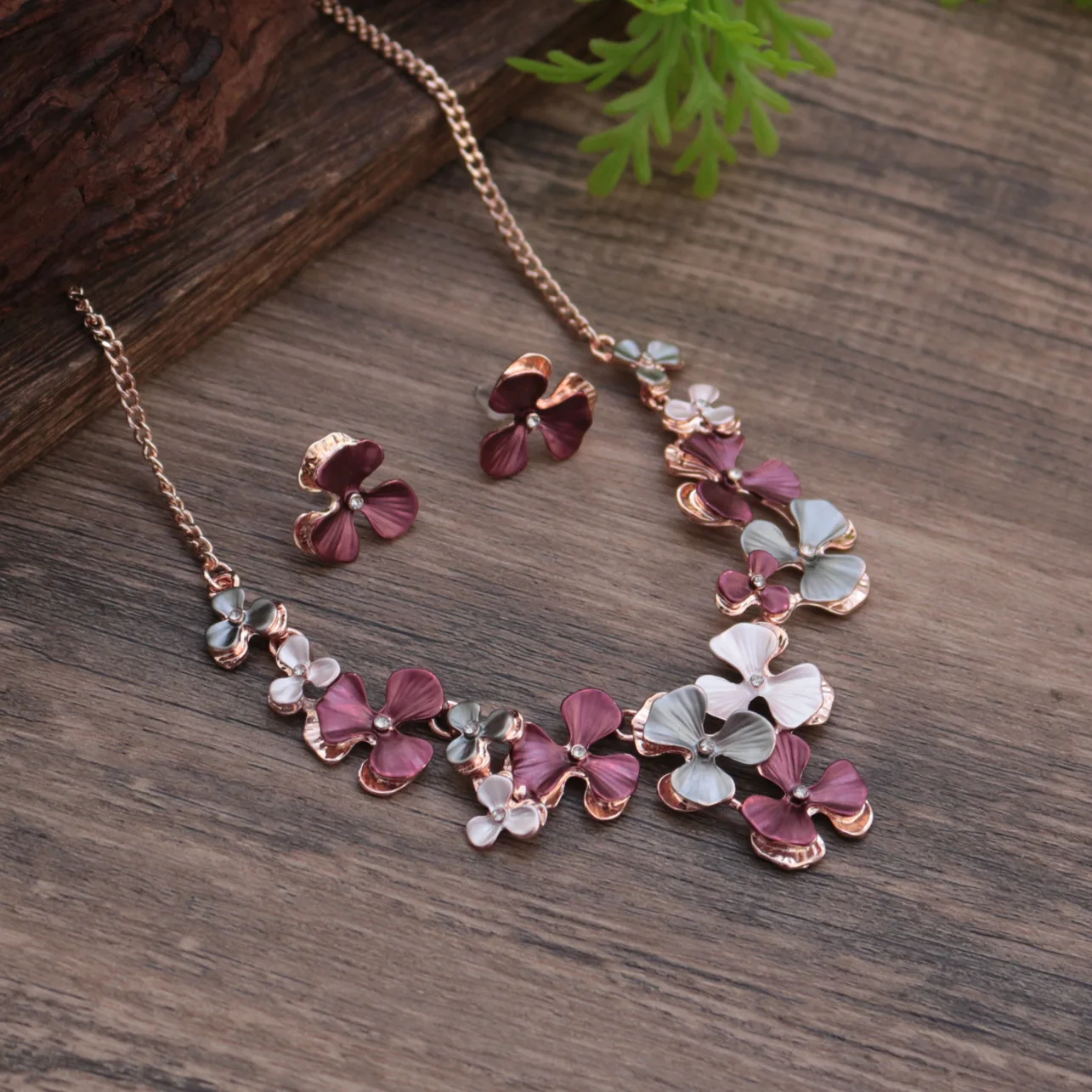 Elegant Zinc Alloy Flower Jewelry Set for Women