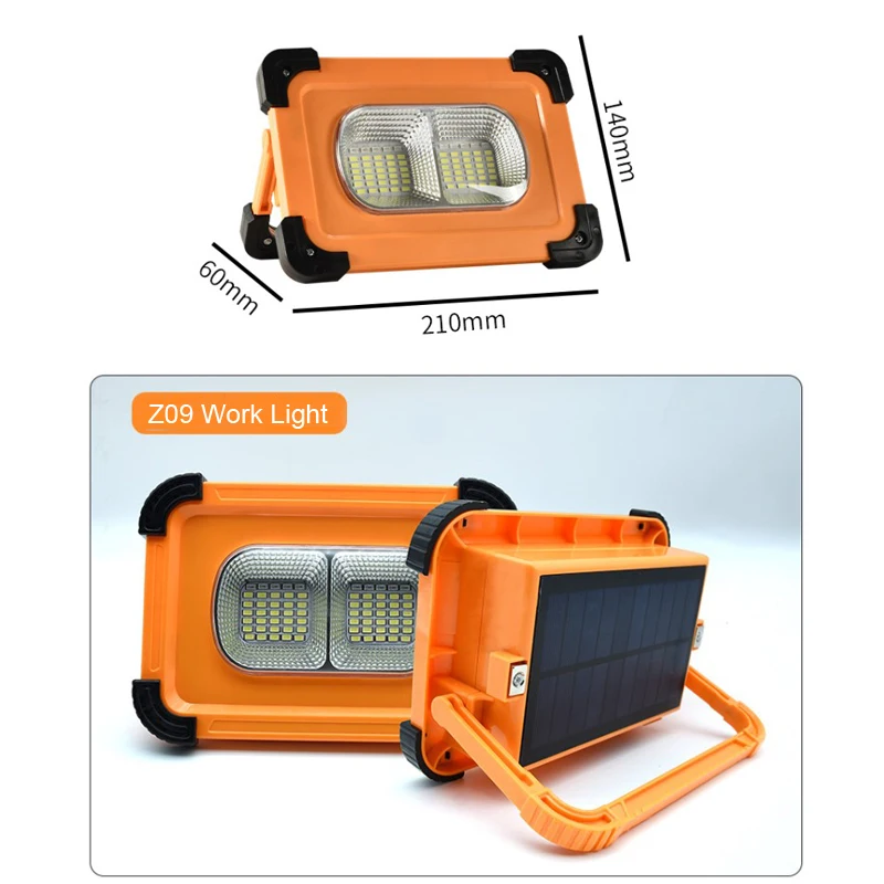 Outdoor Waterproof Power Bank Magnetic Base Rechargeable Solar Emergency Light Portable LED Solar Flood Light