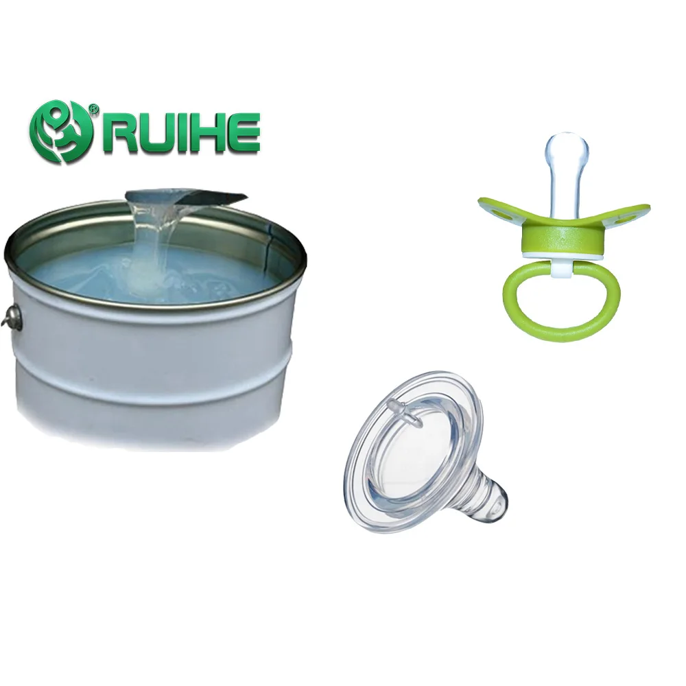 High Transparency Food Grade LSR Liquid Silicone Rubber with 50 Shore A Hardness and 1:1 Mixing Ratio for Baby Nipples