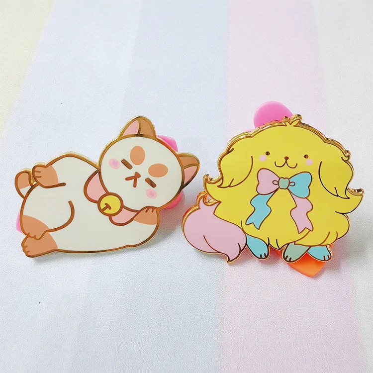 Chinese factory metal badge pins custom rose gold plated hard enamel customized anime pin with glitter factory