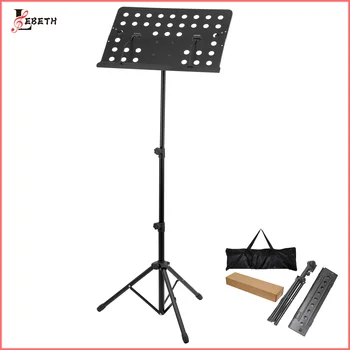 MS-34f Factory Direct Wholesale Height Adjustable 3 Folding Music Stand With Microphone Stand And Bag