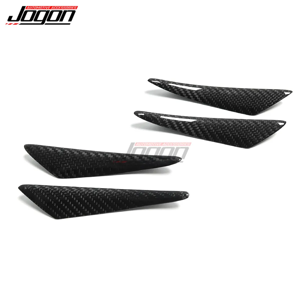 Universal Carbon Fiber Front Bumper Side Canards Splitter Spoiler For ...