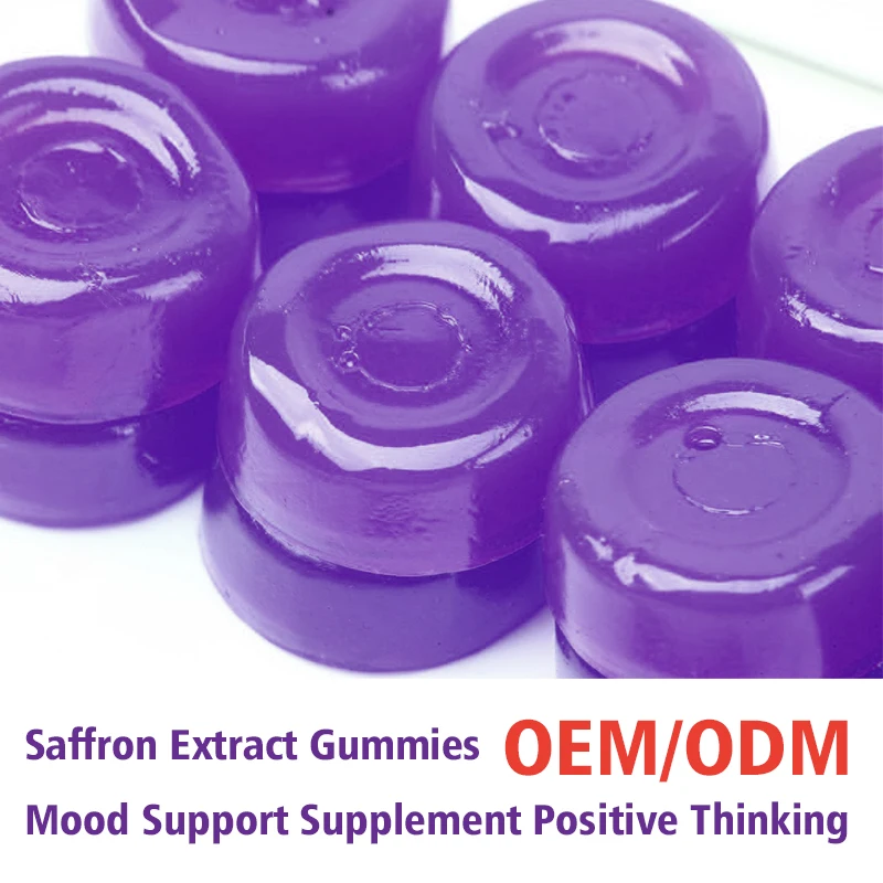 Private Label Saffron Extract Gummies Stress Sleep Support Calm Mood
