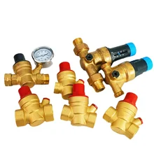 Brass Pressure Reducing Valve Thickened Gauge Copper Valve For Tap WaterPressure Adjustable