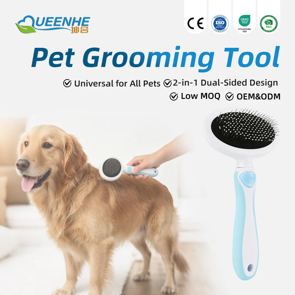 Wholesale Self Cleaning Stainless Steel Slicker Brush Eco-Friendly Eas - product detail 1
