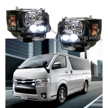 YBJ car accessories headlamp front bumper DRL lights for Hiace commuter KDH200 2014-2016 LED Projector  black crystal headlight