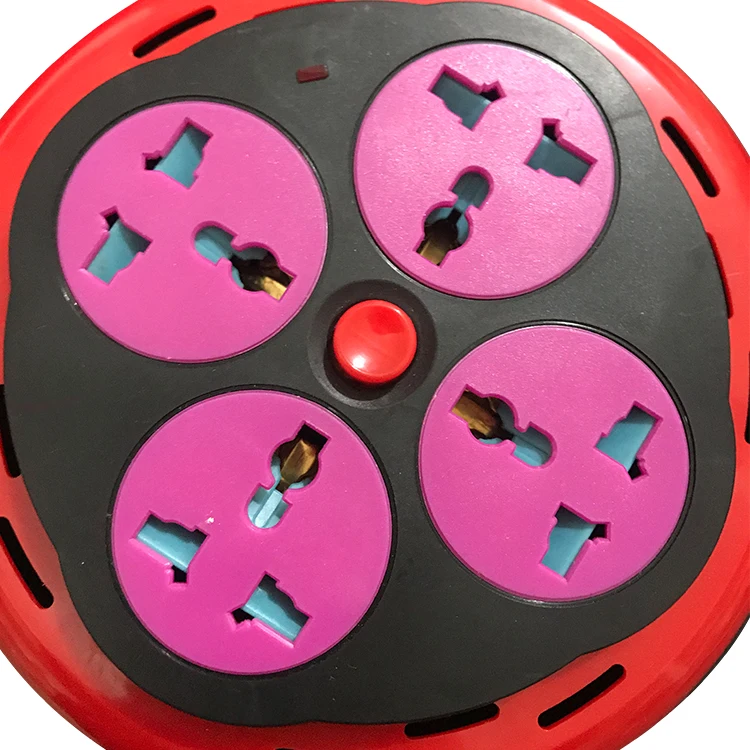 4 Way Multiple Type Extension Power Cord Cable Reel