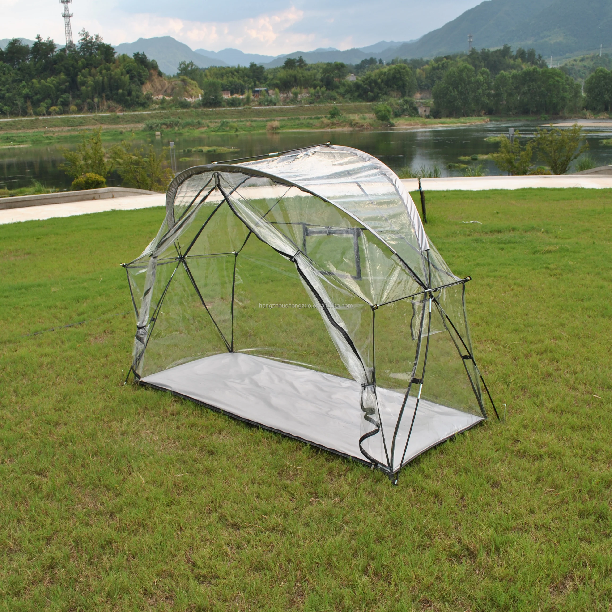Description Picture 4 of itemTransparent PVC,Cot Tent Solo Tent for Camping Cot bed tent, Waterproof Warm keep Tent.1 Person tent Not Include Camping Cot