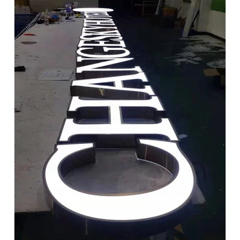 sign board led light acrylic led sign board 3d acrylic led lettering sign Stainless steel groove advertising store