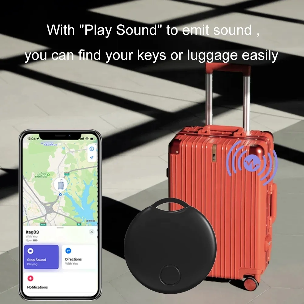 RSH MFi Certified Smart Tag Find My BLE Tracker Wallet Luggage Bike Mini GPS Tracking Device Key Finder Locator for Apple