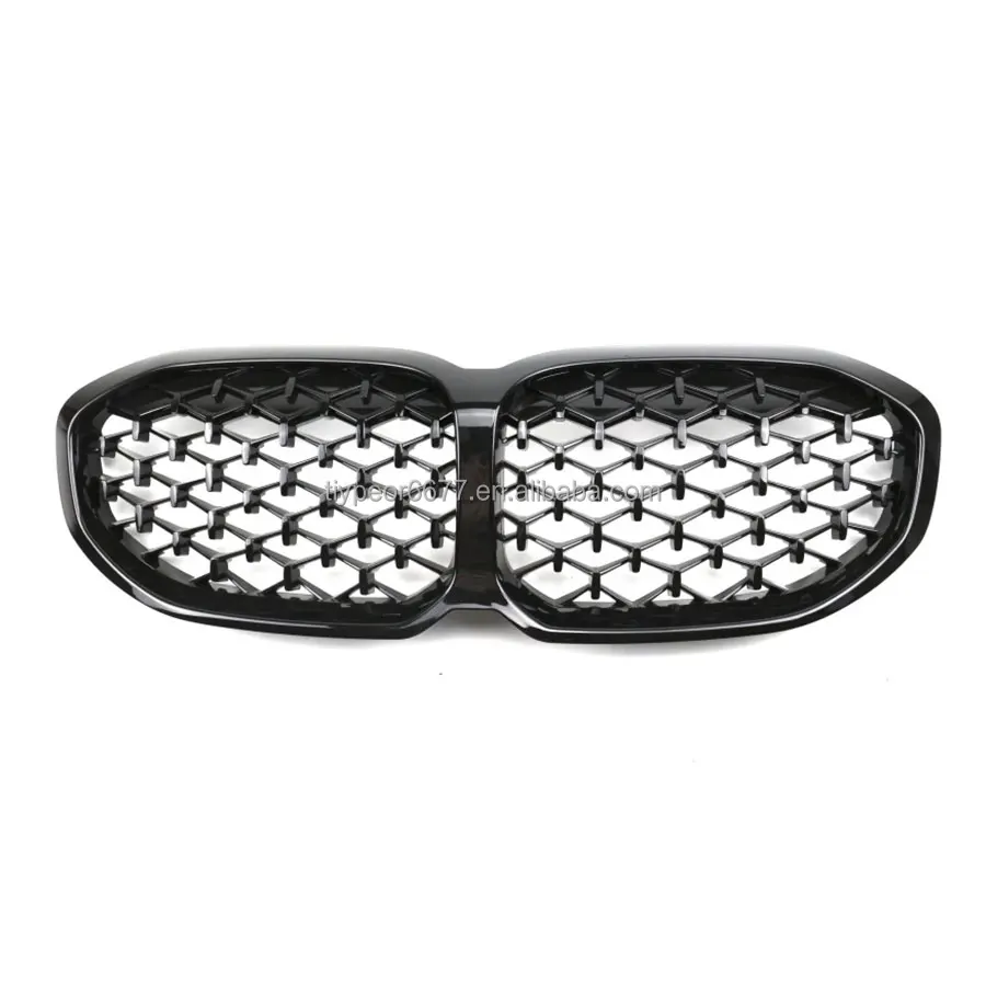 product tiypeor kidney grille for bmw 1 series f40 2019 hatchback m performance sport competition diamond grille full black silver-2