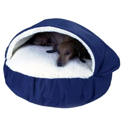 New Design small Dog Cave Bed, Stylish Hooded Pet Bed, 100% Cotton Breathable Dog Sleeping Bag