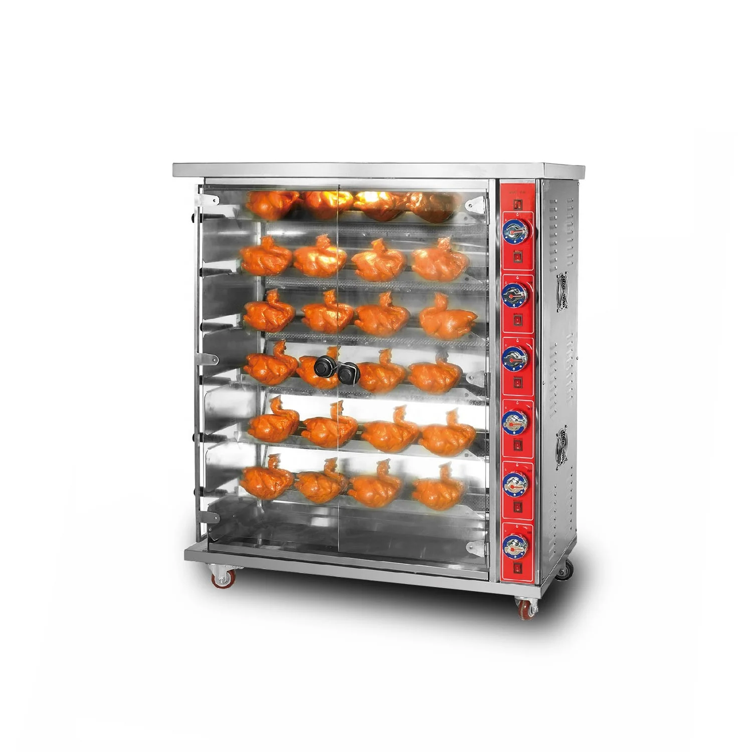 6 Layers Chicken Rotisserie Oven for Sale Stainless Steel Gas Chicken Roaster