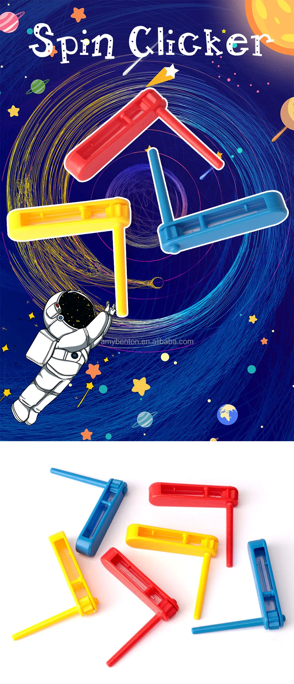 Colorful Plastic Clacker Noise Maker Toys Spinning Rattle Ratchet Noise