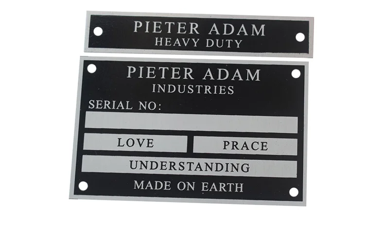 Custom Printed Engraved Metal Plate Metal Logo Sign Name Plates Tag ...