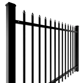 Hot sale Galvanized Steel Fence Wrought Iron Fence Panels Black Tubular Metal Fence for garden