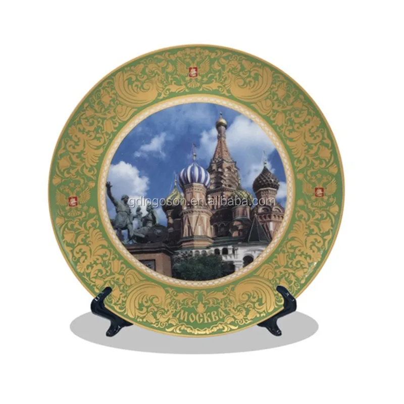 Оптовая продажа, лондонские туристические сувенирные подарки, фарфоровые тарелки с индивидуальным логотипом, декоративная керамическая тарелка с подставкой