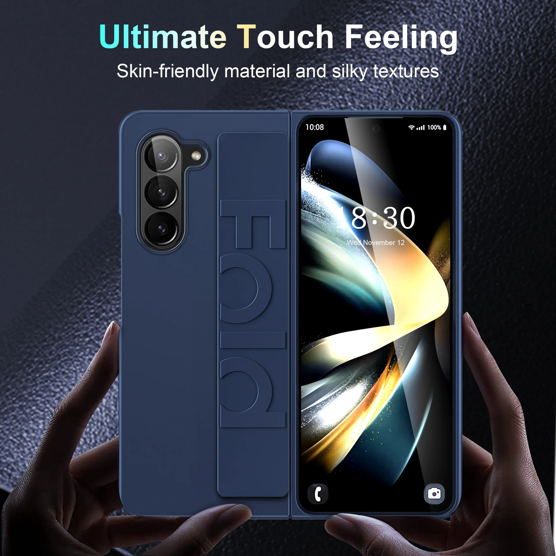 Folding Silicone Wristband Phone Case with PC Skin-feel Cover For Samsung Galaxy Z Fold 3 4 5 6 Business Fashion Case Ultra supplier