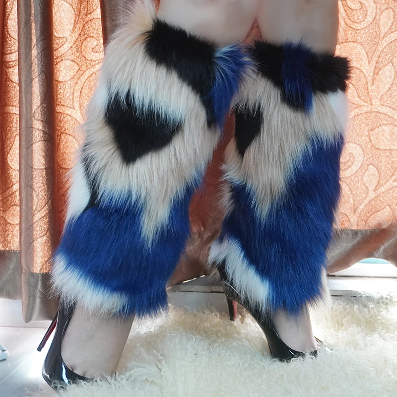 Женские теплые гетры из искусственного меха