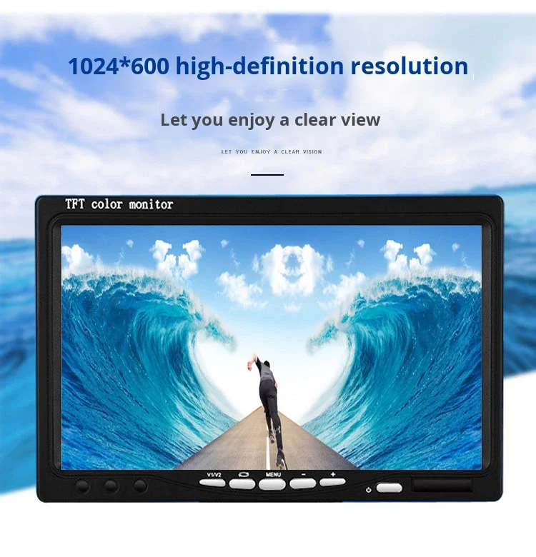 7 Inch Industrial Monitor Wall Mounted IPS Display Screen VGA AV TFT Plastic Small LCD Display Mini Monitor