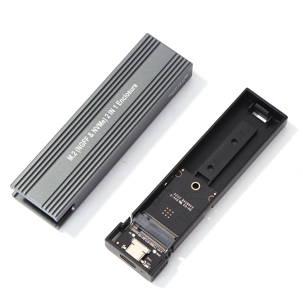 M.2至usb 3.1双协议固态硬盘机箱，nvme Pcie Ngff Sata M2适配器，适用于2230 2242 2260 2280 Nvme/ sata Rtl9210b - Buy 固态硬盘的情况下,Hdd amp; Ssd外壳,便携式存储设备及配件