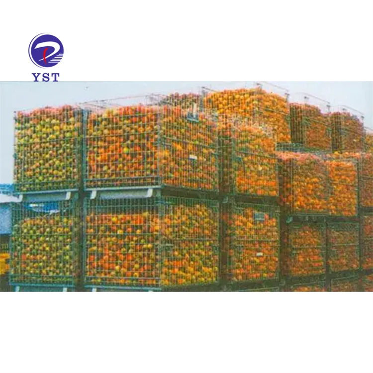 Galvanized Folding Stackable Transport Potato Onion Storage Mesh Cages