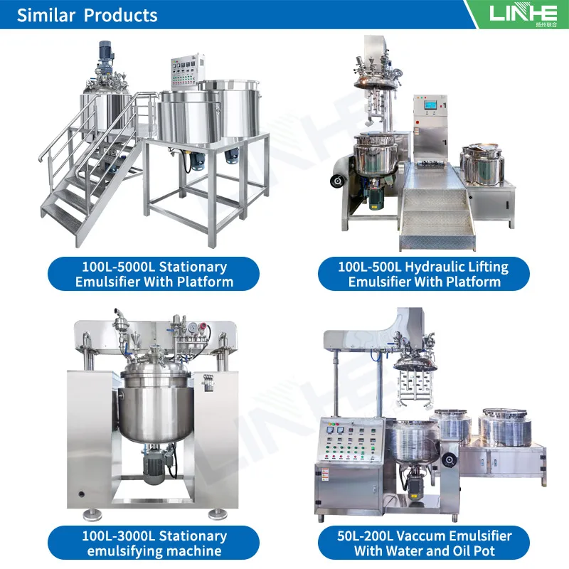 Vacuum Homogenizing Emulsifying tank Mayonnaise Making Machines with Circulation System Cosmetic Face Cream Homogenizer Mixer