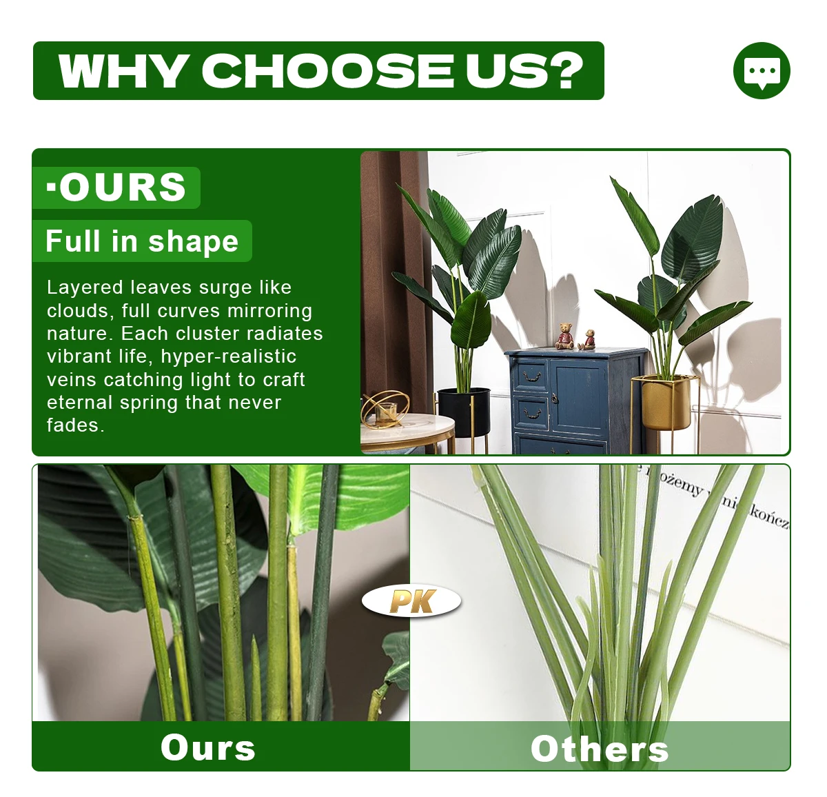 Factory Direct High Quality Realistic Simulation Modern Green Palm Artificial Tree Pot Evergreen Hanging for Indoor Outdoor Use supplier