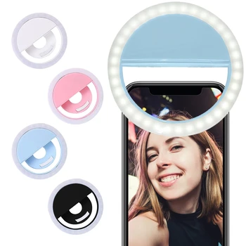 customized logo clip on cell phone selfie flash light ring, selfie ring light phone