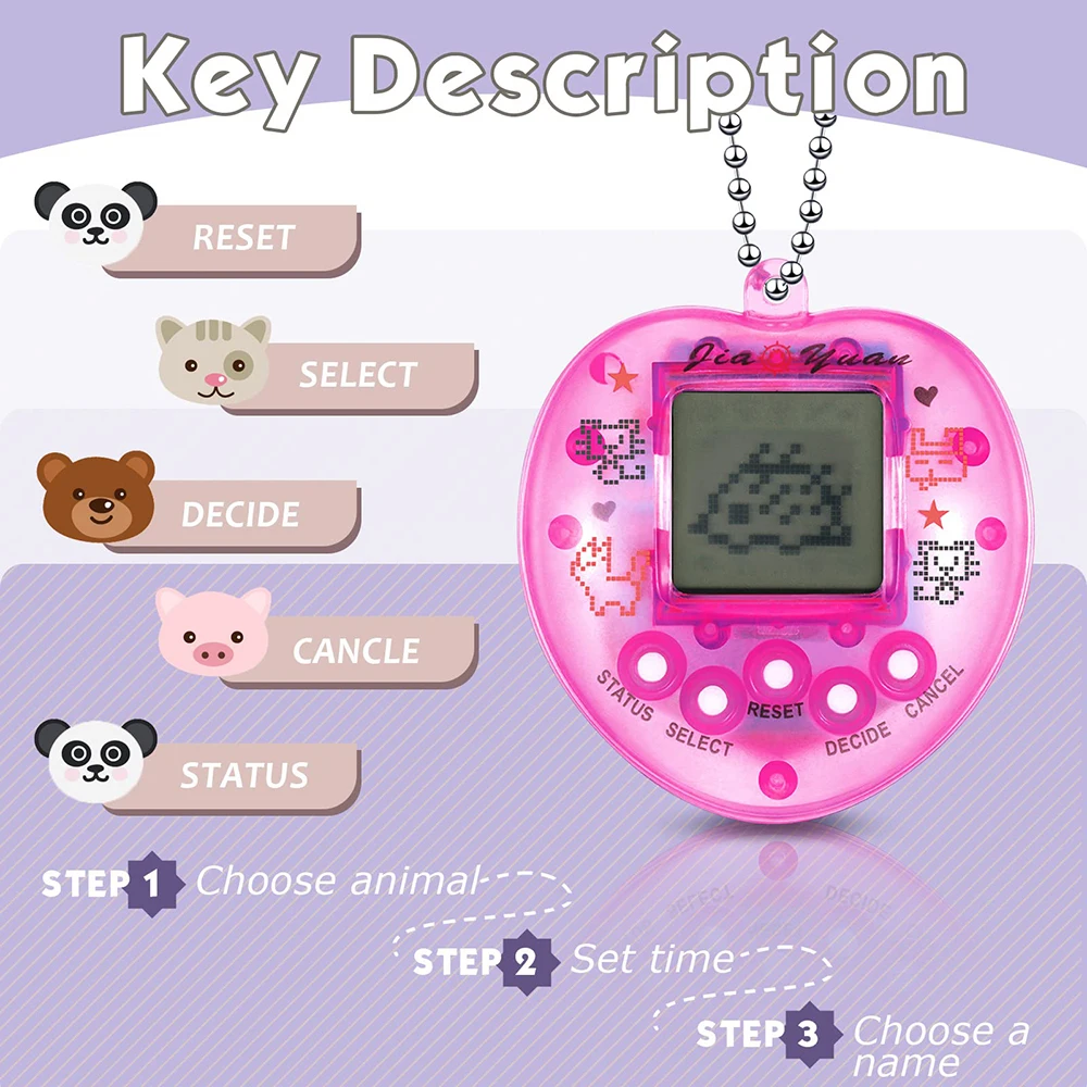 Wholesale Electronic Tamagotchi Peach Heart Machine Animals Egg Digital ...