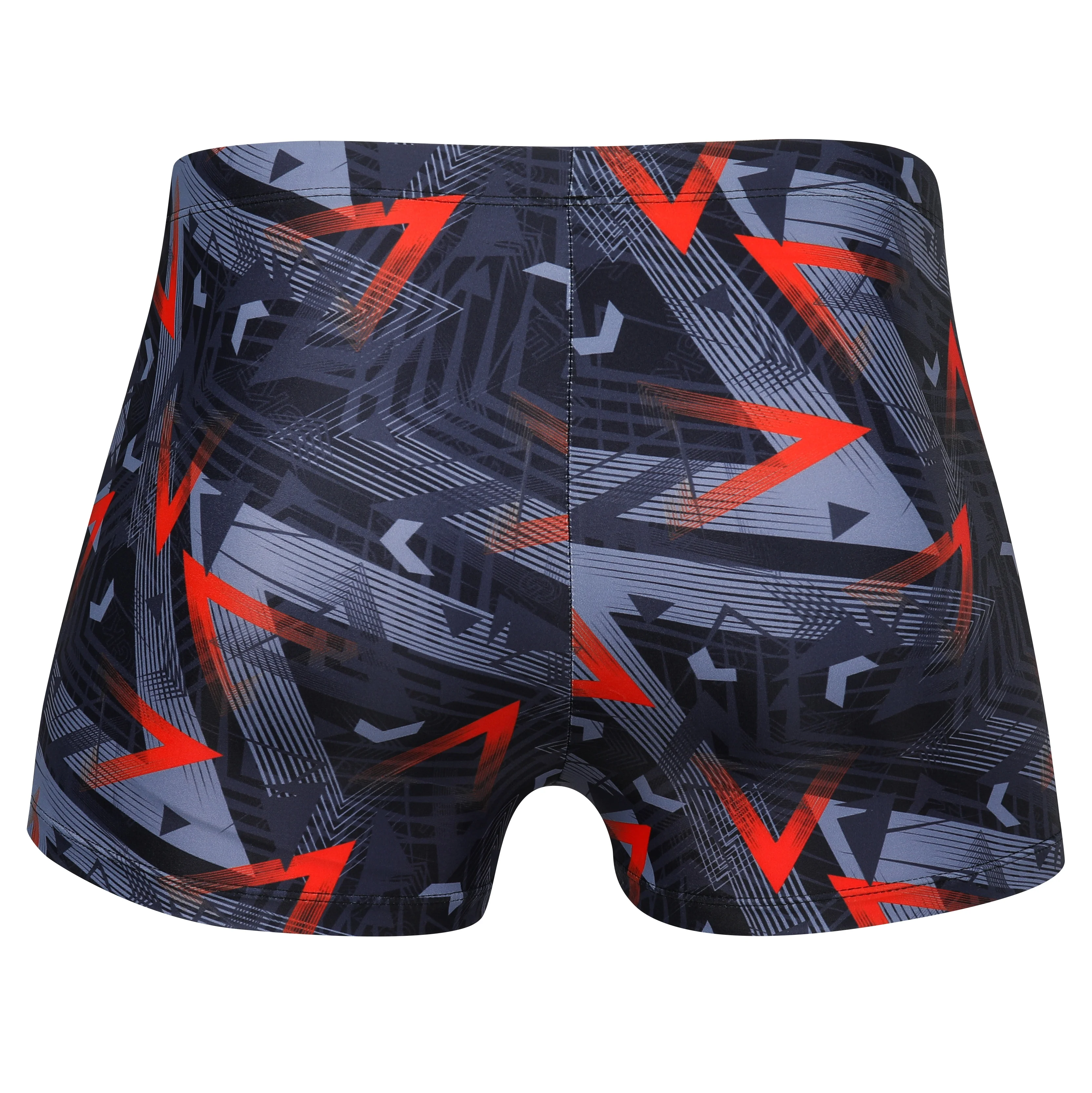 KGKE Swim Boxer Briefs Short Swim Jammer Fashion Print  Racer Mens Square Leg Swimsuit