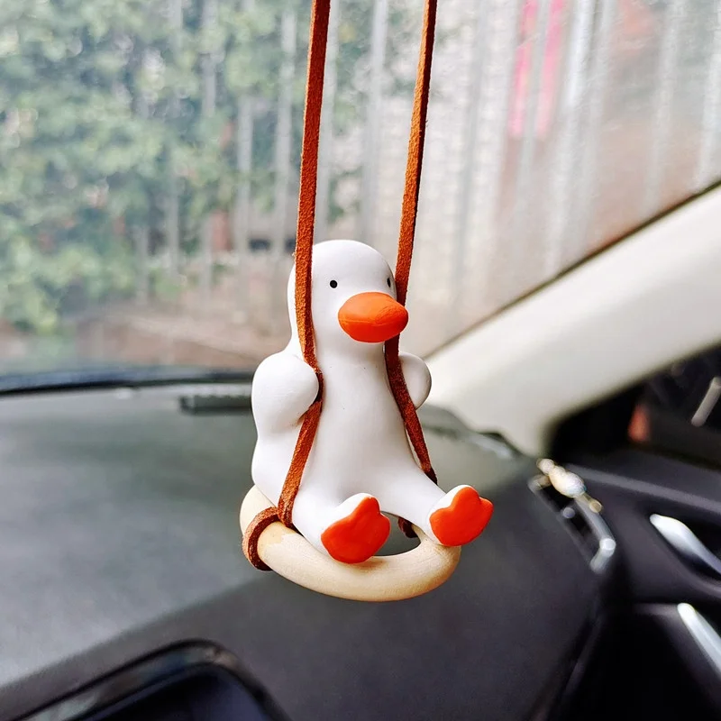 Wholesale Cute Fat Duck Car Accessories Interior Duck on Swing Anime Car  Accessories Decoration Rearview Mirror Pendant Auto Ornament Gift From  malibabacom