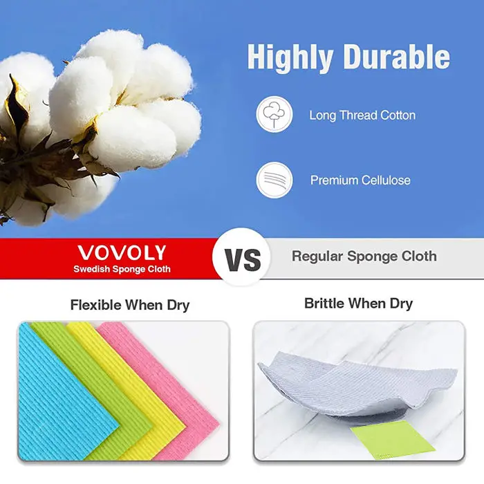 Customizable 80% Polyester 20% Polyamide Kitchen Dish Cloth Cellulose Sponge Cloth with Hook Direct Manufacturer's Bulk Supply