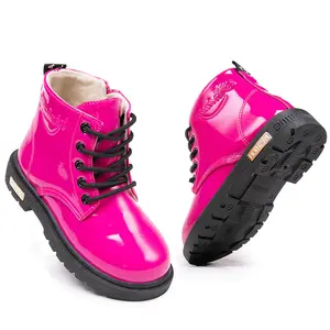 High Quality Autumn Winter New Children'S Boots Pu Leather Waterproof Plush Boots Kids Snow Boots Cute Warm