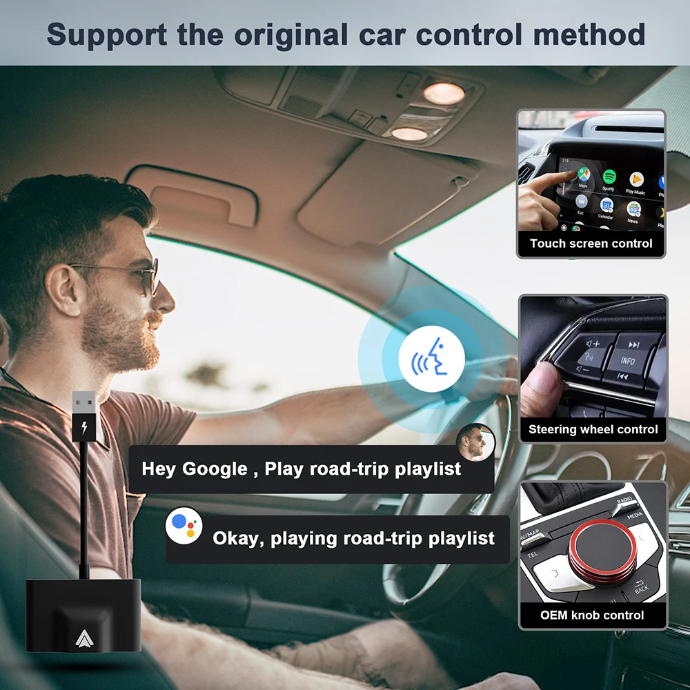 Wireless Android Auto Adapter Wireless Carplay Wired To Wireless ...