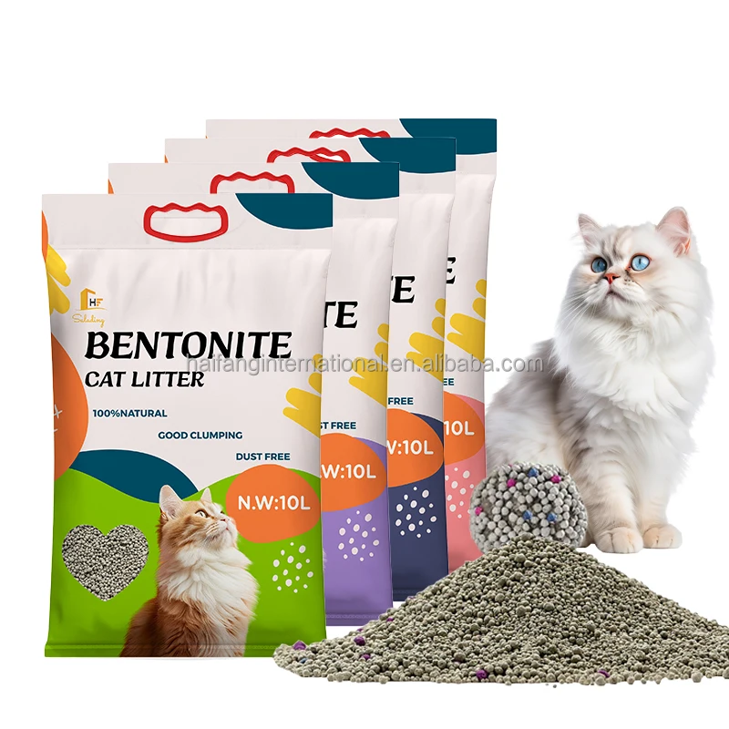 Natural Bentonite Cat Litter Low Dust Fast Clumping Ability Ball Shape