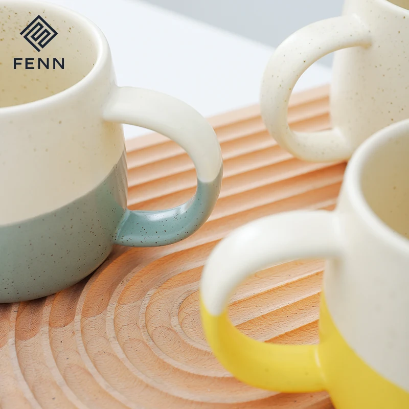 FENN Splash Ink Nordic Ceramic clay Mug Porcelain Splatter Campfire Mug Ceramic Speckled Ceramic Mug Handmade Sublimation Cup