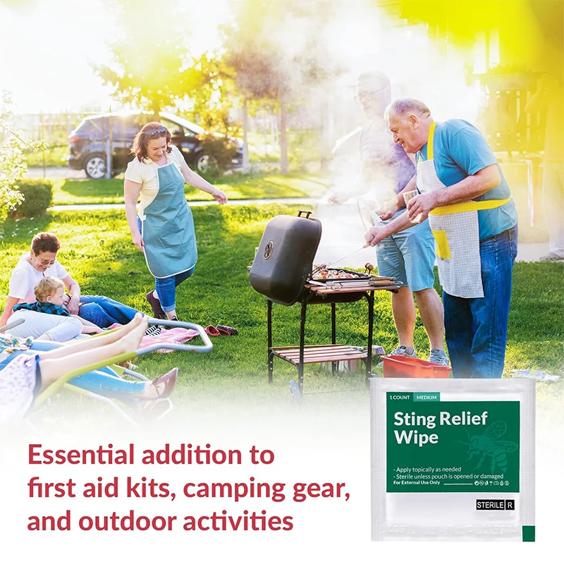 Disposable Medical First Aid Sting Relief Medicated Pad for Outdoor Camping