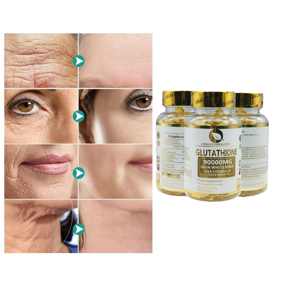 best seller glutathione Best Selling 90000mg Glutathione Collagen Capsule Skin Whitening Natural  Usa Formula Brighten Beauty Skin| Alibaba.com