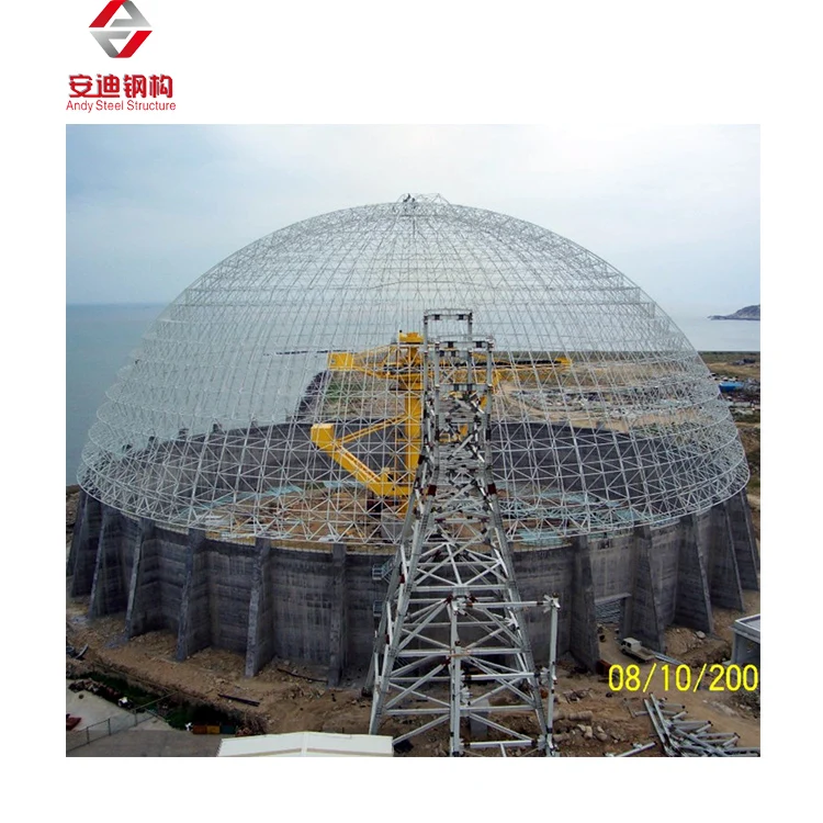 Galvanized Steel Space Grid Frame Truss Dome Structure Dry Coal Shed in Power Plant