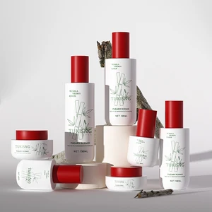 Original Skincare Container Set Matt White Flat Glass Jar with Serum Packaging Bottle Cosmetic Glass Bottles