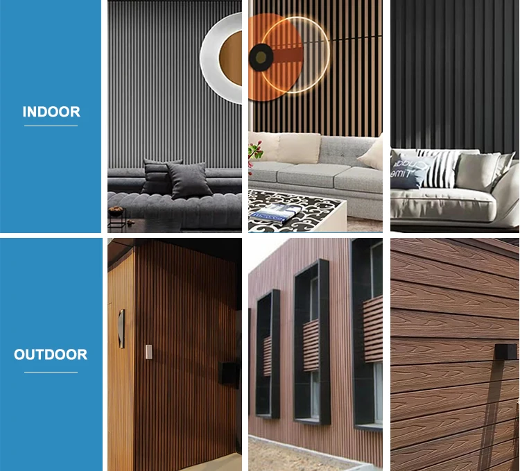 Lambrin Exterior Pvc Wpc Wall Cladding Modern Style Wood Grain Plastic