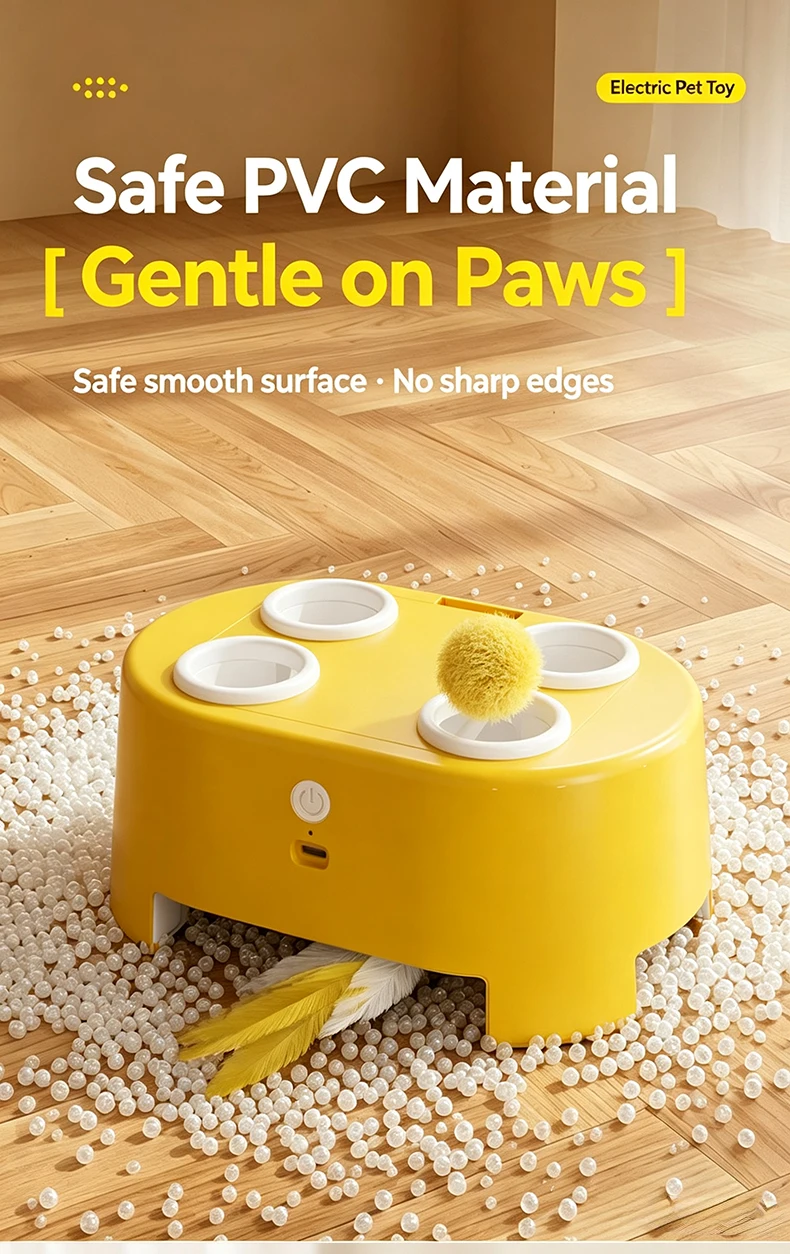 product 3 in 1 electric cat whack a mole toy automatic teaser wand hands free self play boredom relief interactive kitten entertainment-5