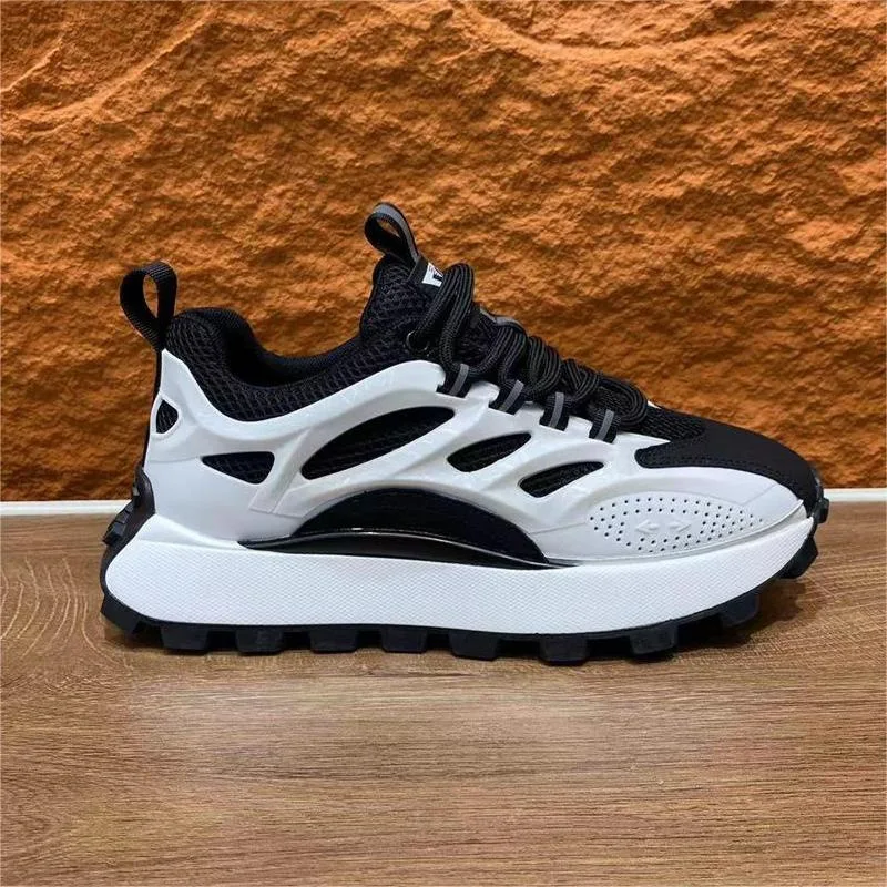 Mens Shoes 2024 Autumn New Collection Versatile British Style Mesh Thick Bottom Internal Elevation Lightweight And Trendy Shoes