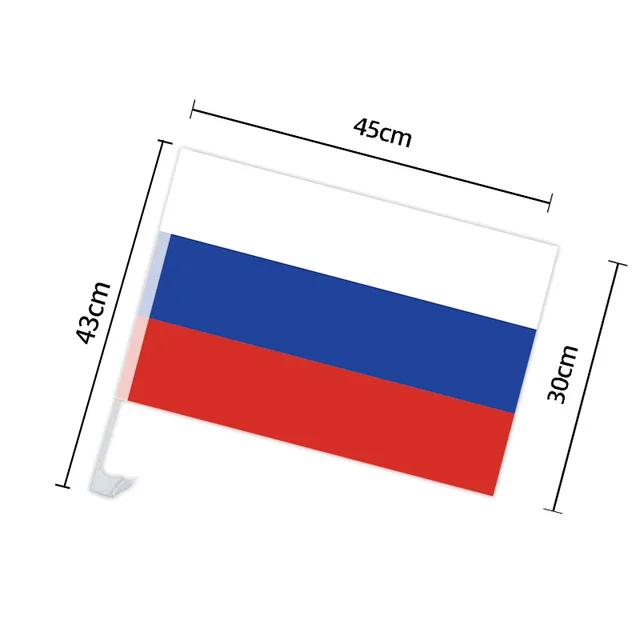 Fast Delivery High Quality 30x45cm Custom Country Car Flag Russians Russia Car Flag With Car Flag Pole